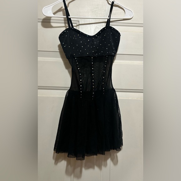 Elegant Black Lingerie Dress w/ Rhinestone Accents! PREMIERE - Picture 3 of 5